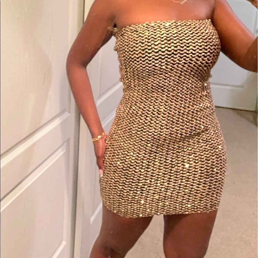 Sequin Tube Top Dress